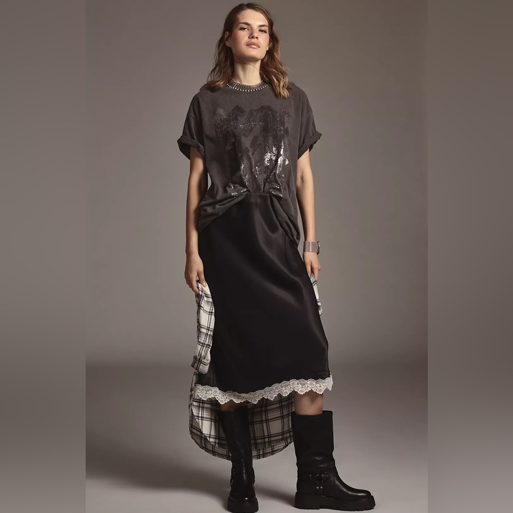 Anthropologie The Tilda Slip Skirt: Lace-Trimmed Edition